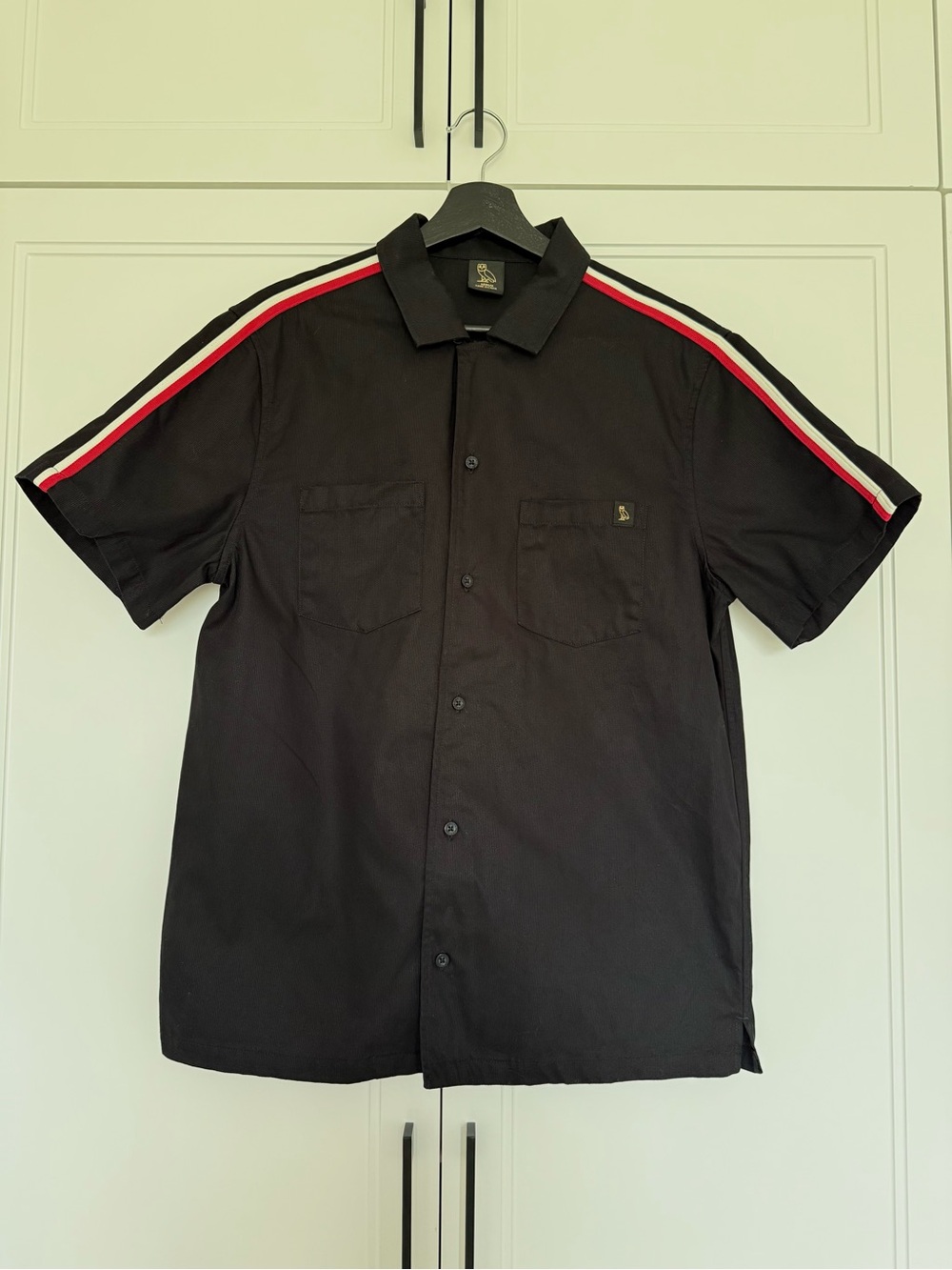 OVO Black Short Sleeve Button-Up Shirt